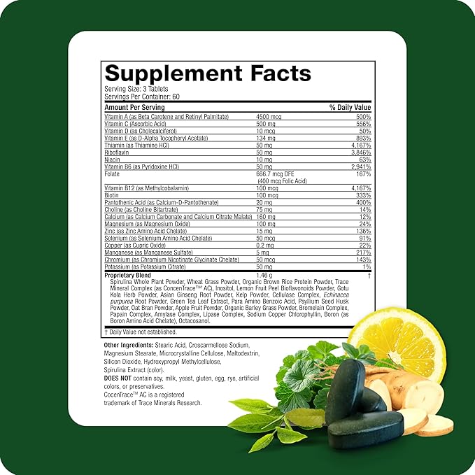 Life's Fortune Whole Food Multivitamin & Mineral, Advanced Energy Support Supplement, Daily Wellness for Men & Women, Amino Acids, Biotin, 180 Vegetarian Tablets