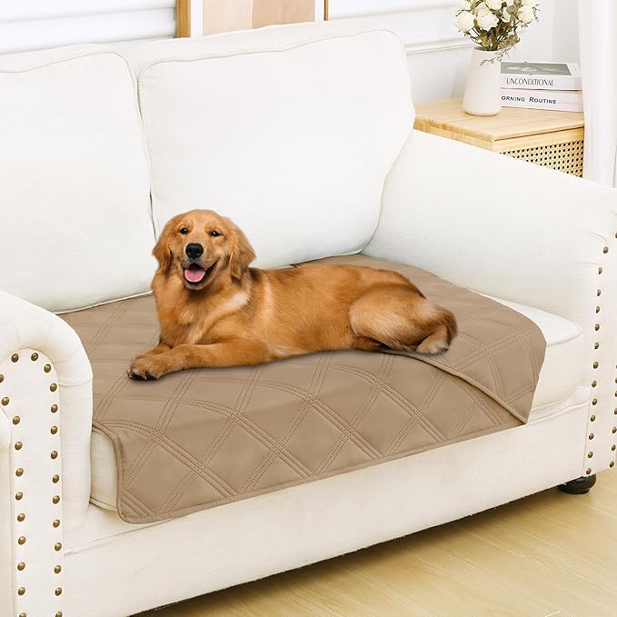 Smiry Waterproof Dog Bed Cover, Reversible Pet Blanket for Sofa Couch | Soft Washable Dog Blanket, Leakproof Couch Cover for Dogs Cats & Furniture Protection, 30x53, Camel/Camel