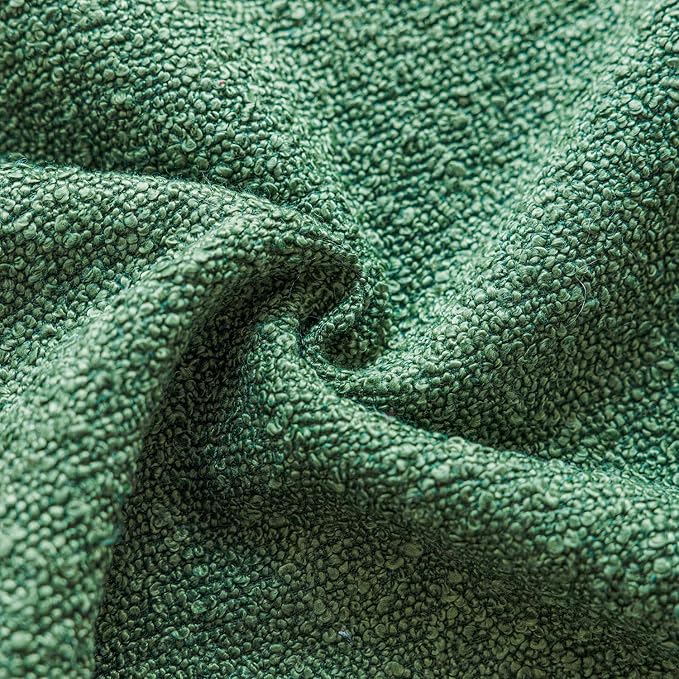 Foindtower Pack of 2 Textured Boucle Throw Pillow Covers Accent Solid Decorative Lumbar Pillow Cases Cozy Couch Cushion Case for Chair Sofa Bed Living Room Home Decor 12 x 20 Inch Hunter Green