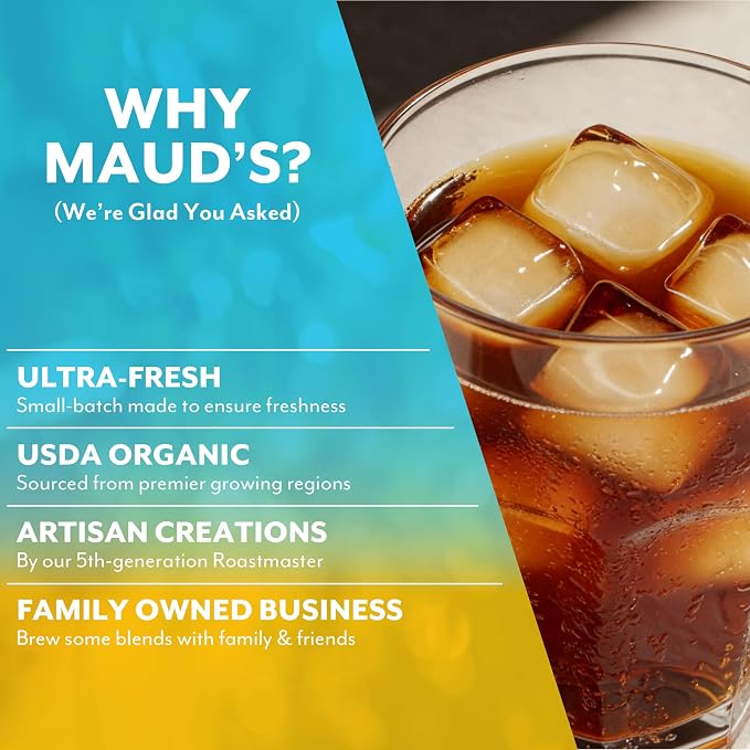Maud's Iced Black Tea Pods, 24 ct, Single Serve Pods – 100% Gourmet Blended Tea Leaves, Compatible with Keurig K Cups Maker