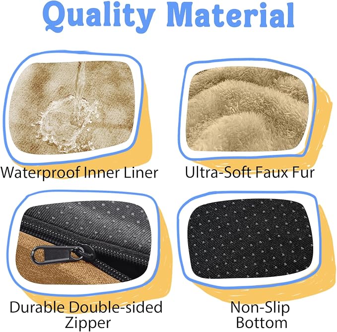 Waterproof Orthopedic XL Dog Bed for Large and Extra Large Dogs | Egg Crate Foam, 4-Sided Bolster Support, Waterproof Liner, Non-Slip Bottom, Machine Washable Cover, 42 x 30 Inch