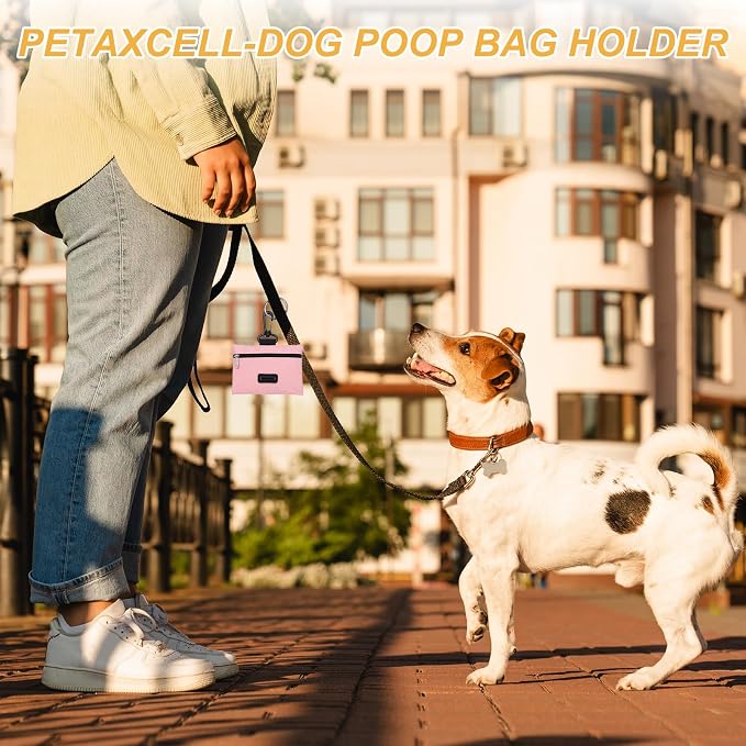 Dog Poop Bag Holder, Pet Waste Bag Dispenser Dog Treat Pouch with Clip Oxford Cloth Portable Reusable Easy Cleanup(2Pcs, Navy Blue/Gray), Intended for Outdoor/Travel/Walking
