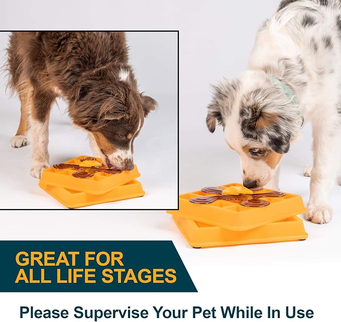 Our Pets Waffle Interactive Puzzle Game Dog Toys (Dog Puzzle Toy-Great Alternative to Snuffle Mat for Dogs and Slow Feeder Bowls) Cat Puzzles & Interactive Toys for Treats