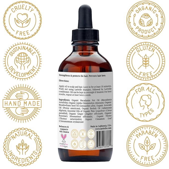 Laritelle Organic Hair Growth Treatment Nature's Love 4 oz