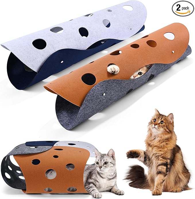 2 PCS Transformable Cat Tunnels for Indoor Cats, All Breed