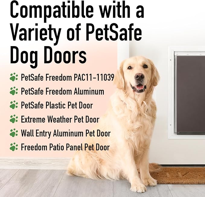 Evergreen Pet Supplies Replacement Dog Door Flap Compatible with PetSafe Freedom PAC11-11039 - Easy-Install Doggy Door Flap - Large, Brown