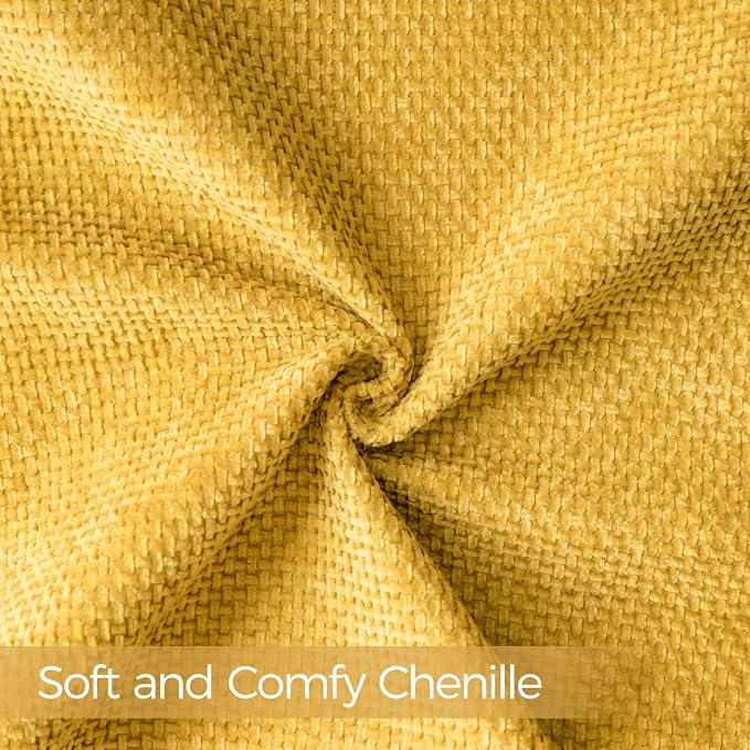 a moment Yellow Chenille Throw Pillow Covers 20x20 Inch Pack of 2 Modern Decorative Throw Pillow Covers Farmhouse Cross Covers Home Decor for Sofa Bedroom Living Room