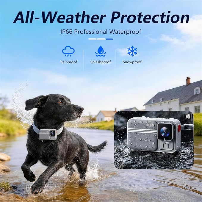 Joviren 4G Wireless Dog Fence & GPS Dog Collar with HD Camera,App-Controlled Boundaries Live Screen and Real-Time Tracking,Rechargeable Long Battery and IP66 Waterproof