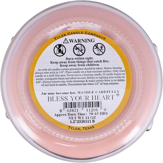 Tyler Pastel Peach 2-Wick 11 Ounce Glass Aromatherapy Scented Jar Candle Pack of 4, Bless Your Heart