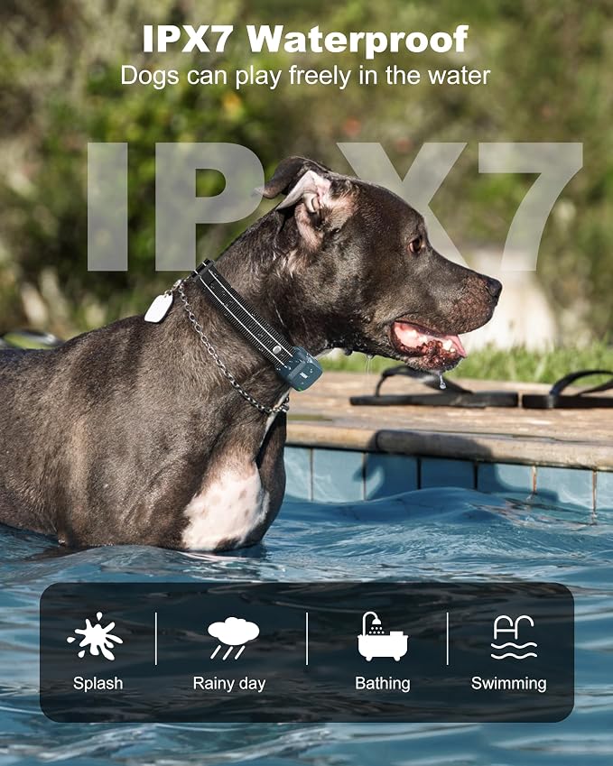 Dog Shock Collar - 4500FT Training Collar with Remote for 10-120lbs Dog, IPX8 Waterproof Electric Dog Collar with 4 Training Modes, Security Lock, Rechargeable eCollar (Navy Blue)