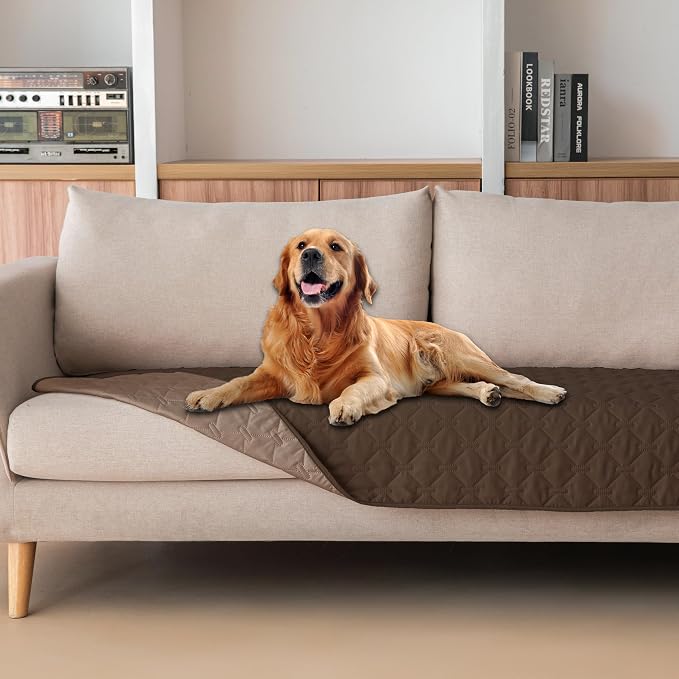 gogobunny Waterproof Blanket, Couch Covers for Dogs, Reversible Protector | 3X Stronger Leakproof, Scratch Proof Durable Furniture Protection, Stain Resistant, Washable, 30x70 Inch Dark/Light Chocolate