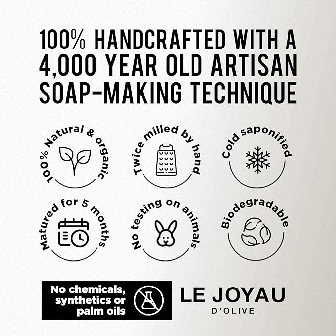 LJO Chemical-Free Soap | No Titanium Dioxide | No Artificial Perfumes | Handmade with Certified Essential Oils | All-Natural Lavender Soap Bar | Naturally Matured for 5 Months | Pack of 1