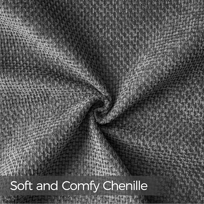 a moment Dark Gray Chenille Throw Pillow Covers 12x20 Inch Pack of 2 Modern Decorative Throw Pillow Covers Farmhouse Cross Covers Home Decor for Sofa Bedroom Living Room