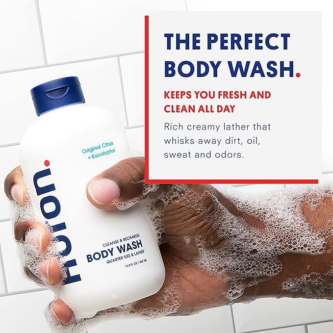 Huron Body Wash for Men and Women Hydrating Daily Cleanser with Sandalwood + Amber Scent, Moisturizing Shower Gel, non-toxic, Phthalate-Free Clean Ingredients for Men, 11.3 Fl oz