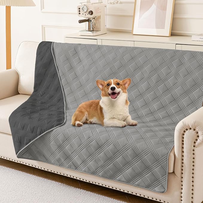 Waterproof Reversible Dog Blanket, Soft Couch Cover for Dogs Washable | Dual-Sided Waterproof Pet Bed Blanket, Resist Stains Spills & Pet Hair, Practical Furniture Protector For Pets, Size 52"x82"