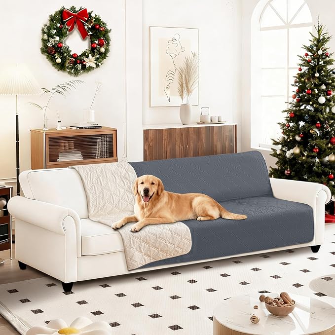 Waterproof Couch Covers for Pets, Waterproof Dog Bed Cover, Anti-Slip Soft Dog Blankets, Couch Cover for Dogs Washable, Pet Blanket for Puppy Large Dogs Cat (82x120 Inch, Dark Grey)