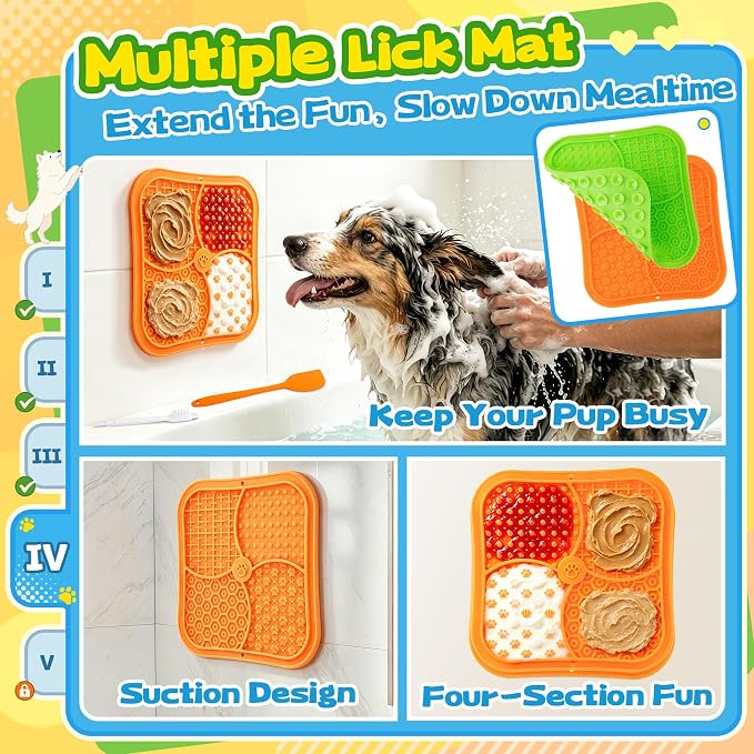 Forfon Upgraded Dog Enrichment Toy Set with Slow Feeder Bowl & Puzzle Toy | For All Breeds, Detachable Bowl Design, Replaceable Lick Mats, Mental Stimulation, Healthy Eating
