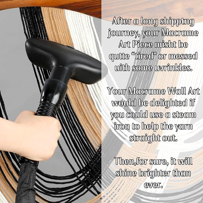 Mindsoft Minimalist Neutral Macrame Wall Hanging Dip Dyed Yarn Wall Art | Handmade Cotton Rope Tapestry for Bedroom, Living Room, Nursery, 31.5 x 23.6 Inch