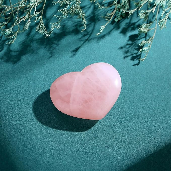 MAIBAOTA 45 mm Rose Quartz Crystals Valentine's Day Crystals Gifts for Her Women Large Heart Stone Healing Natural Reiki Gemstone Polished Heart Shaped Rocks Meditation