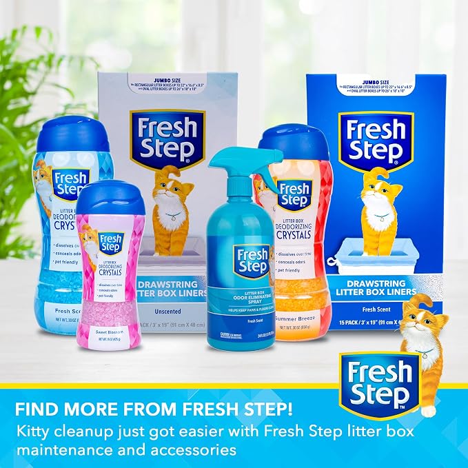 Fresh Step Charcoal Cat Litter Box Pads, Activated Carbon, 7 Count | Ultra-absorbent, leak-proof bottom, scrub-free cleanup, controls odor, 16.9 x 11.4 inch pads