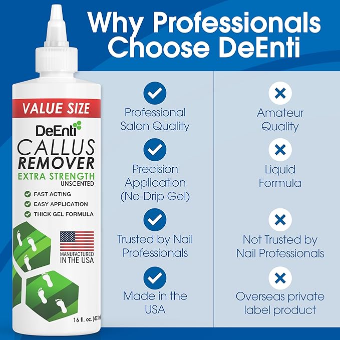 Callus Remover for Feet, Extra Strength Foot Callus Remover Gel, 16oz Salon Grade Home Pedicure Supplies for Dry Skin, Cracked Heel, Professional Strength Foot Care, Unscented
