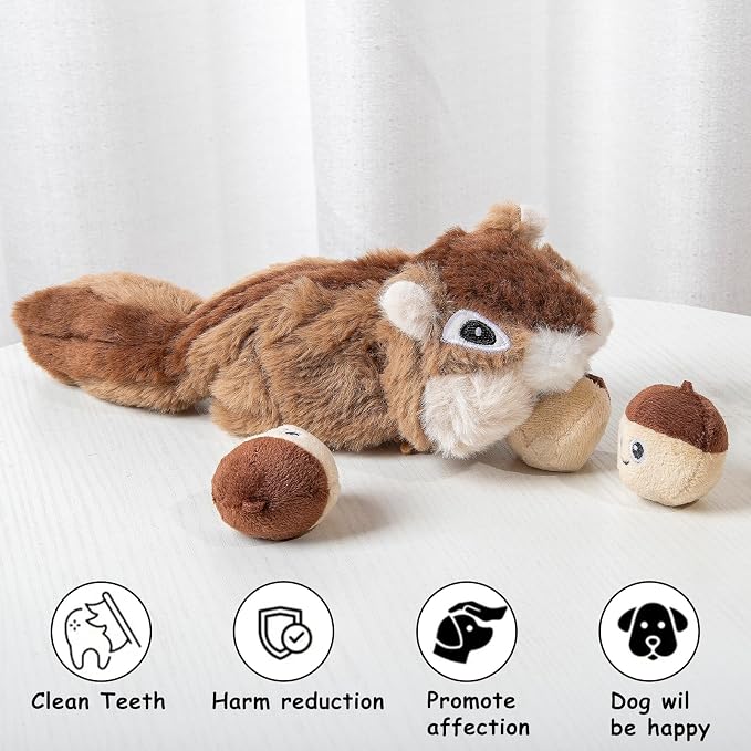 Hollypet Squeaky Hide and Seek Dog Toys for Small and Medium, Pine Cone