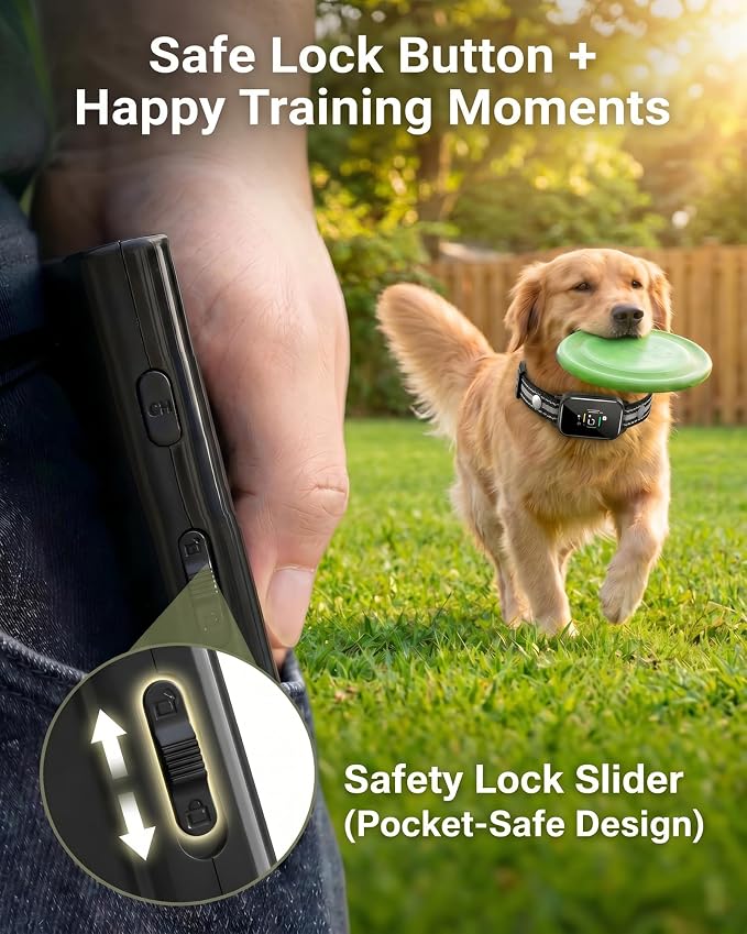 LUCKFOX Dog Bark Collar with Remote, 2-in-1 Shock Collar for Dogs Training