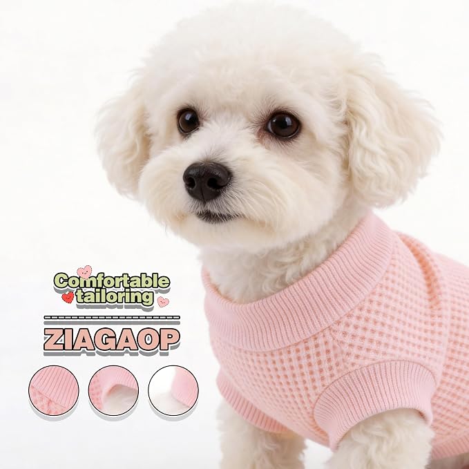3 Pack Nylon Waffle Dog Shirts for Small Dogs, Lightweight Breathable Pet Sweatshirt, Warm Soft Puppy Clothes Outfit for Indoor Outdoor Dog Cat Apparel.Red Pink Turmeric M
