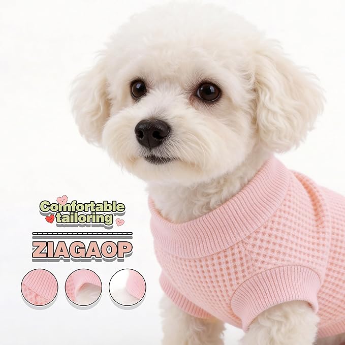 3 Pack Nylon Waffle Dog Shirts for Small Dogs, Lightweight Breathable Pet Sweatshirt, Warm Soft Puppy Clothes Outfit for Indoor Outdoor Dog Cat Apparel.Green Blue Gray L