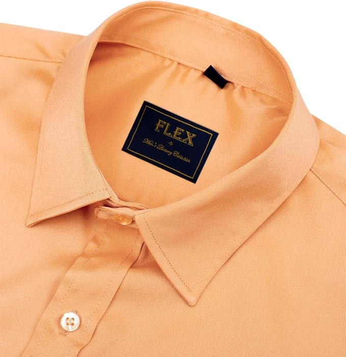 J.VER Men's Dress Shirts Solid Long Sleeve Stretch Wrinkle-Free Formal Shirt Business Casual Button Down Shirts