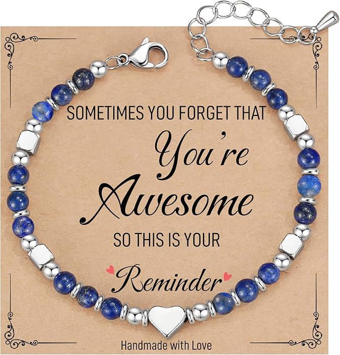 TONY & SANDY Tiny Beaded Bracelets for Women, Sometimes You Forget You're Awesome Gift, Unique Gifts for Women, Mom, Daughter, Wife, Coworker, Best Friend, Bestie, Granddaughter