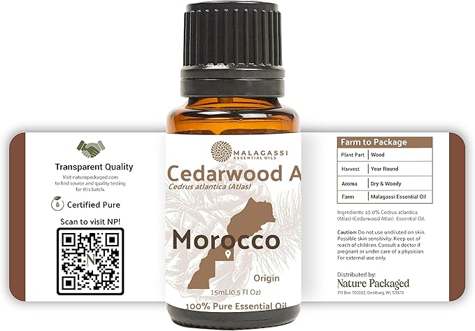 Pure Cedarwood (Atlas) Essential Oil (2lbs) - Direct from Malagassi Essential Oils Farm in Morocco - Essential Oils for Diffusers and Aromatherapy | Pure Therapeutic Grade