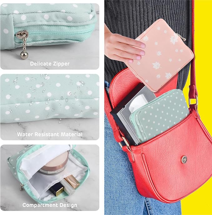Abeillo Sanitary Napkin Storage Bags 3Pcs Menstrual Cup Pouches Nursing Pad Holder Tampon Bags Portable Period Bag Feminine Pouch for Girls