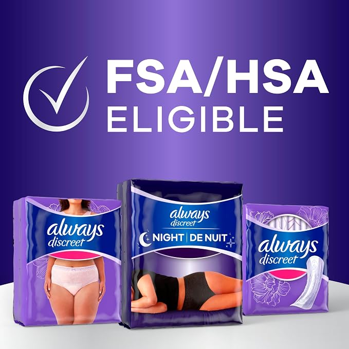 Always Discreet Night, Reimagined Adult Diapers for Women, Extended Overnight Absorbency Incontinence and Postpartum Underwear Size XL/XXL, 360 Degree Coverage While Laying Down, 48 Count