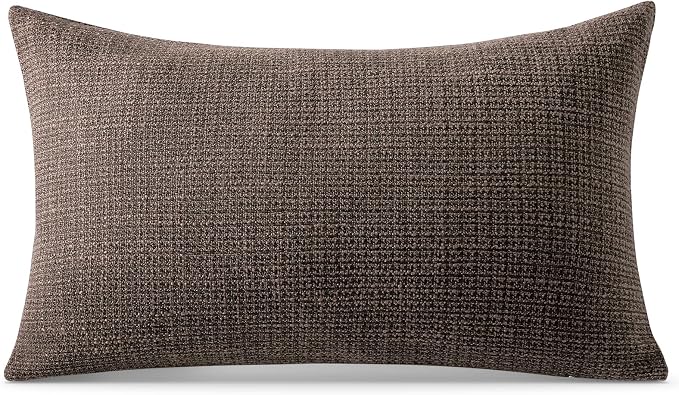 OTOSTAR Linen Throw Pillow Cover Set of 1 Decorative Lumbar Pillowcases Cushion Covers 16x24 Inch for Home Decor Sofa Bedroom Car 40 x 60CM Dark Brown