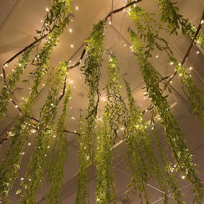 16.5ft Hanging Vines, Jungle Greenery for Classroom Party Decor | Artificial Willow Vines for Decoration, Safari Tropical Wall Decor, Rainforest Theme, Indoor Outdoor Garden Ceiling DIY
