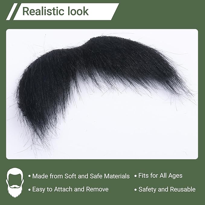 Self Adhesive Fake Mustache False Facial Hair Stick On Cosplay Mustache Halloween Party