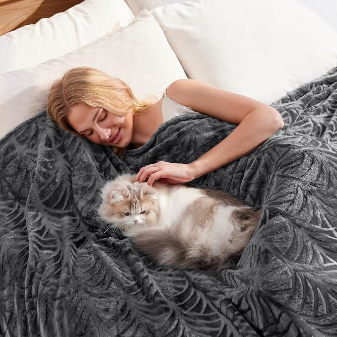 Whale Flotilla Soft Flannel Fleece Twin Size Blanket for Bed, Dark Grey | Cozy Lightweight Breathable Coverlet, Plush Fluffy Bedspread, Vintage Pattern Decorative Blanket for Dorm, All Season 60"x80"