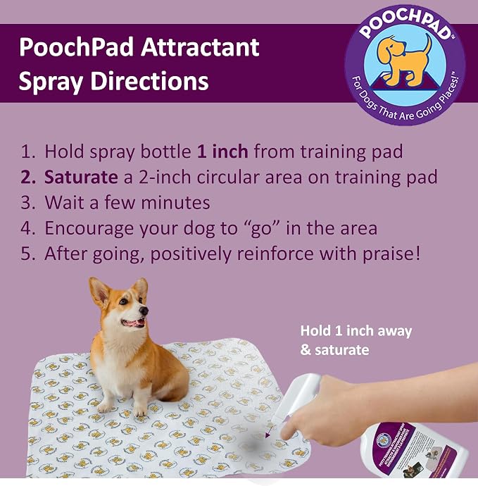 PoochPad Potty Training Attractant Spray for Dogs & Puppies, 16 oz | Indoor Potty Pad & Outdoor Use, Dog Training & Behavior Aid, Housebreaking Supplies, Non-Toxic Formula, Made in USA