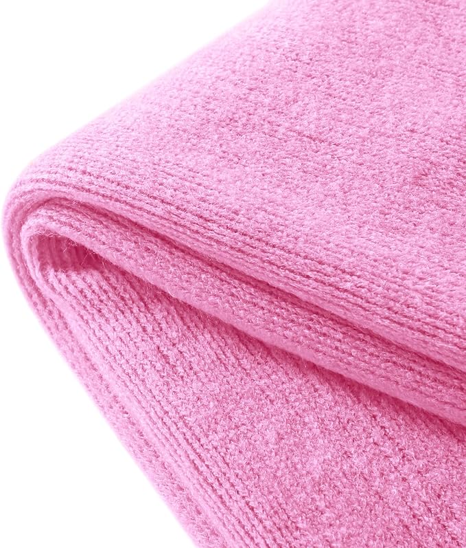 Homiest Hot Pink Knitted Throw Blanket with Fringe, 50x60 Inch | Pure Acrylic, Lightweight & Breathable, All-Season Use, Machine Washable, Wrinkle & Fade Resistant, for Couch Sofa And Bed