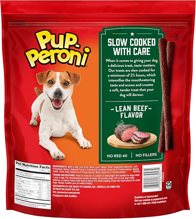 Pup-Peroni Lean Beef Flavor Dog Treats, 38 Oz. Bag (Pack of 4)