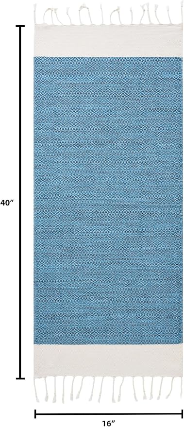 BAY LAUREL Turkish Hand Towel – Pack of 2 | Soft & Absorbent Decorative Towels for Bathroom, Hand, Face, Hair, Gym, Yoga, SPA, Kitchen & Tea | Boho Decor (Turquoise, Diamond 16x40 Inches (Set of 2)