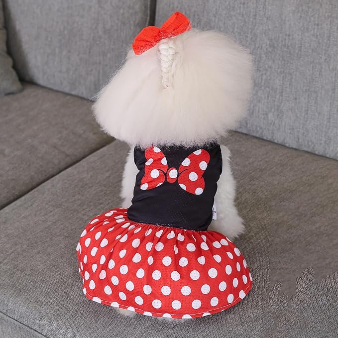 CuteBone Dog Mesh Dress Puppy Sundress Pet Outfit Summer Fashion for Small Dogs Girl Cat Clothes