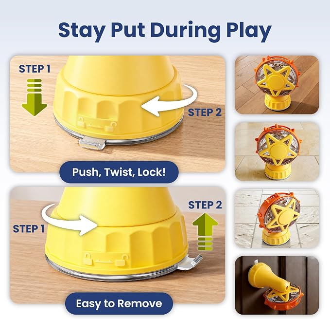 PAWSPIK 2-in-1 Interactive Spinning Wheel Snack Feeder & Teaser Cat Toy
