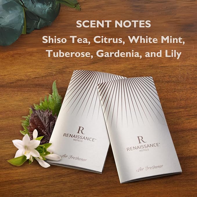 Renaissance Shiso Fragrance Card - Air Freshener for Closet - Car Freshener - Luxury Hotel Scent - Set of 3