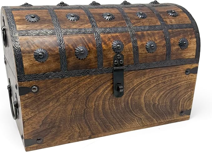 Treasure Chest Keepsake and Decorative Wood Box - Storage Box (XX-Large 13x8x8.75)