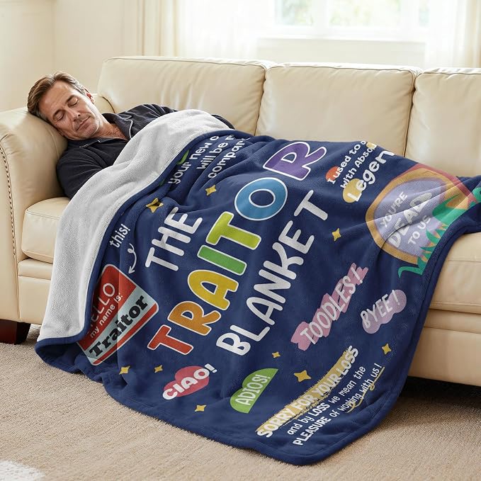 Farewell Gifts for Coworkers, Coworker Leaving Gifts for Women, Men | Deep Blue Traitor Blanket 60" X 50", Goodbye&Going Away Gifts for Coworkers, Work Besties, Leaving Gift for Employee Boss