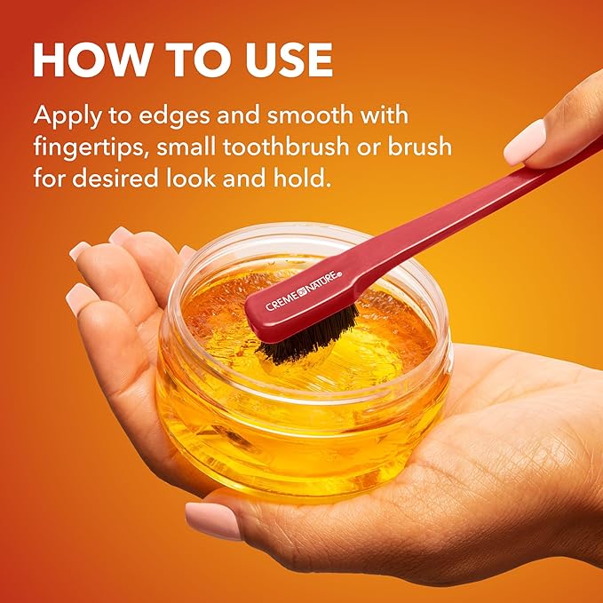 Creme of Nature Perfect Edges™ Firm Hold Edge Control Gel, 24-Hour Hold, Non-Flaking, Frizz Control, Sleek Hair Gel, Argan Oil Edge Styler, 2.25 oz