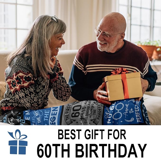 60th Birthday Gifts for Men Women, 60th Birthday Decorations for Men | Funny 1965 60 year old Birthdays Gift for Man ideas Blanket 50"X60"