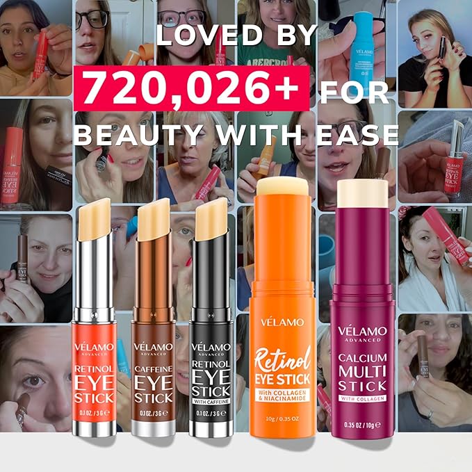 Retinol Under Eye Balm Stick: Korean Retinol Eye Cream for Dark Circles, Puffiness, Eye Bags, Wrinkles & Fine Lines - 8-IN-1 Formula with Collagen, Niacinamide, Peptides & Hyaluronic Acid 0.35 OZ/10g